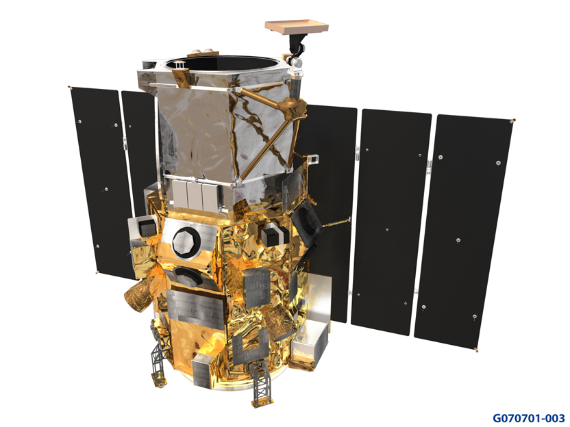 Rendering of GeoEye-1 in orbit (GeoEye)